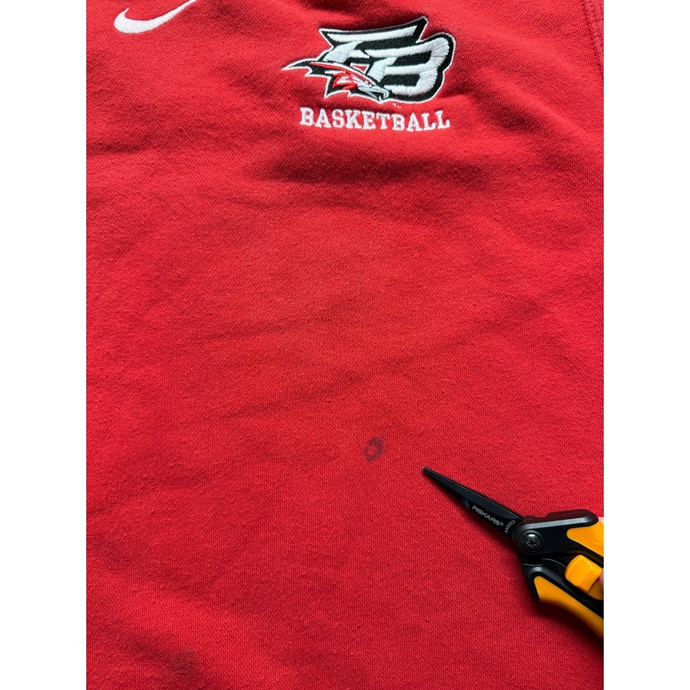 Nike Flowery Branch Basketball Sweatshirt Mens Medium Red Fleece Lined Swoosh - Picture 8 of 8